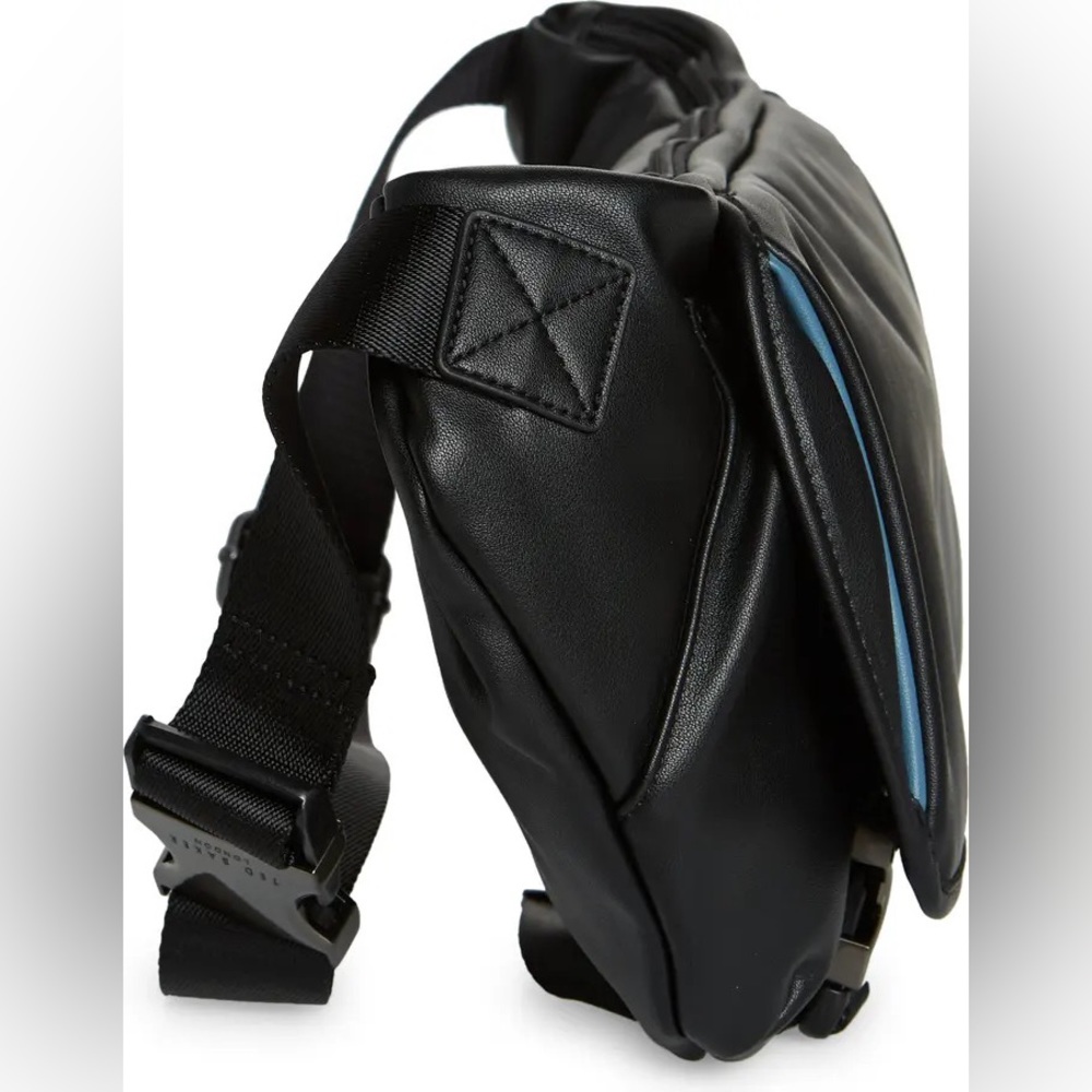 Ted Baker Cobbra Unisex Black Belt Bag Blue Trim - Picture 13 of 15